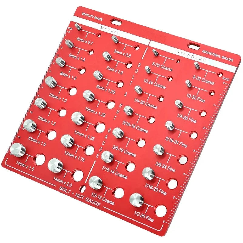 Nut and Bolt Thread Gauge Lightweight Metric Portable Aluminum Alloy Compact Exquisite Identification Imperial Nut Checker