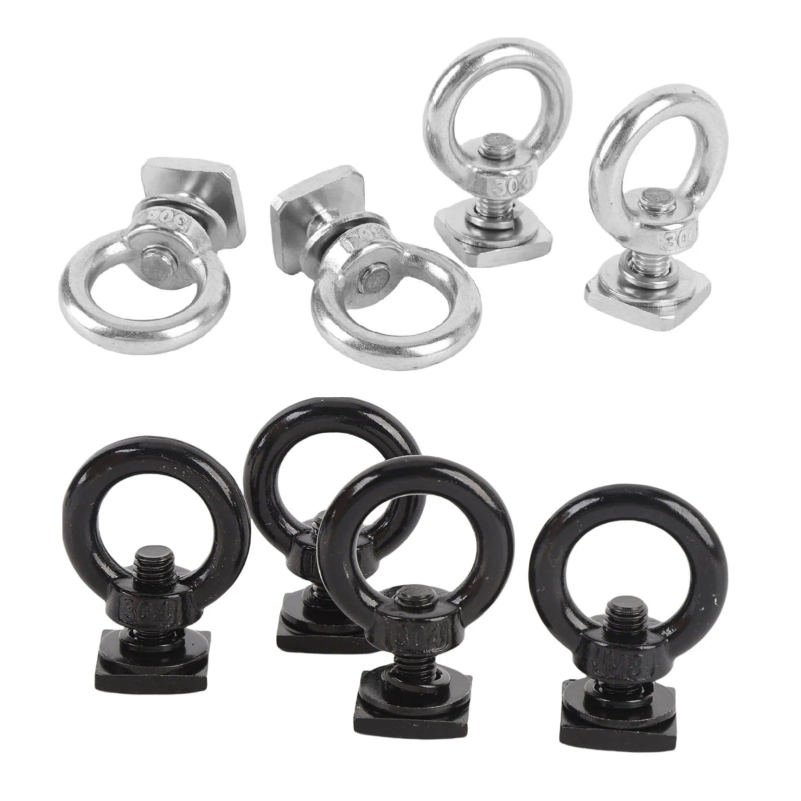 T Bolt Eye Nut Kit Stable Support Stainless Steel Anti Crack T Track Mount Tie Down  High Hardness for Holding Cargo Net