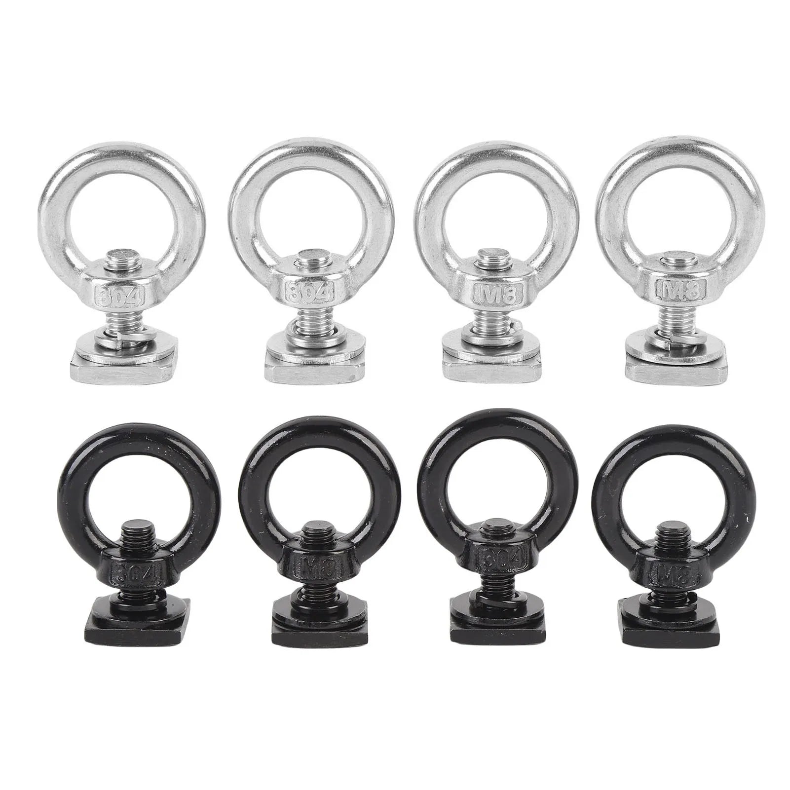 T Bolt Eye Nut Kit Stable Support Stainless Steel Anti Crack T Track Mount Tie Down  High Hardness for Holding Cargo Net