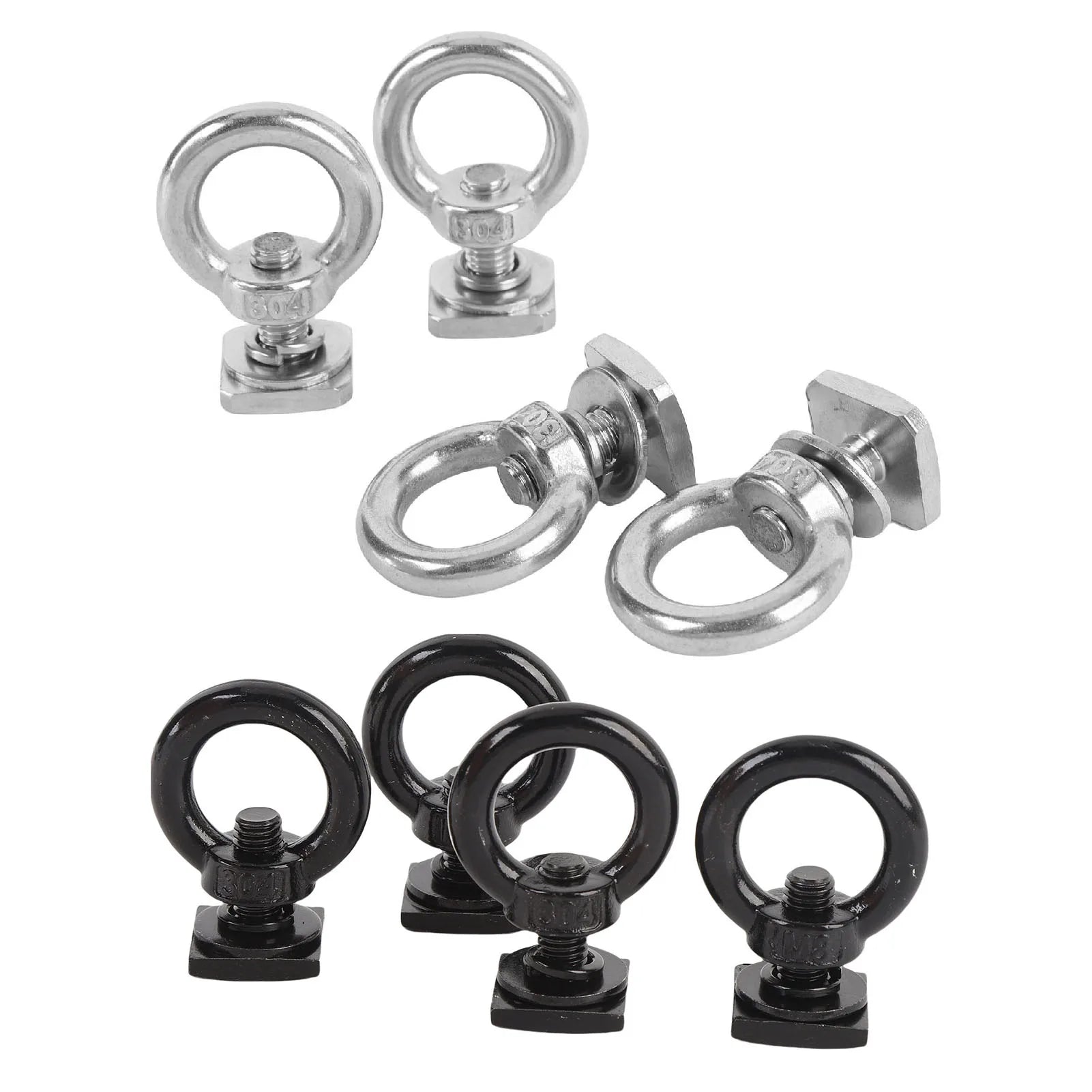 T Bolt Eye Nut Kit Stable Support Stainless Steel Anti Crack T Track Mount Tie Down  High Hardness for Holding Cargo Net