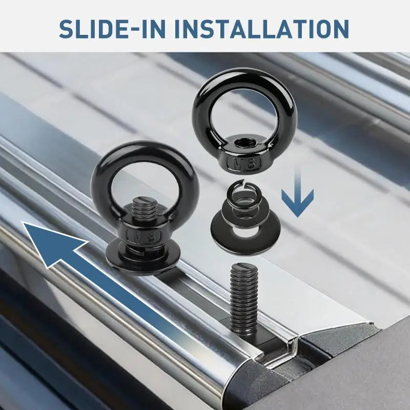 T Bolt Eye Nut Kit Stable Support Stainless Steel Track Mount Tie Down High Hardness Holding Straps No Rust Firm