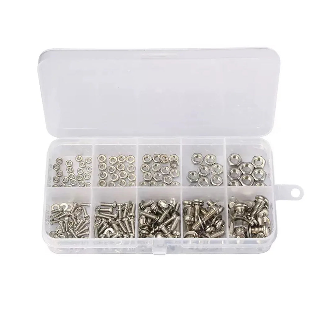 Nut and Bolt Set – 320 Pieces, Featuring Durable M2, M2.5, M3, M4, M5 Metric Specifications, Suitable for DIY Projects and Gener