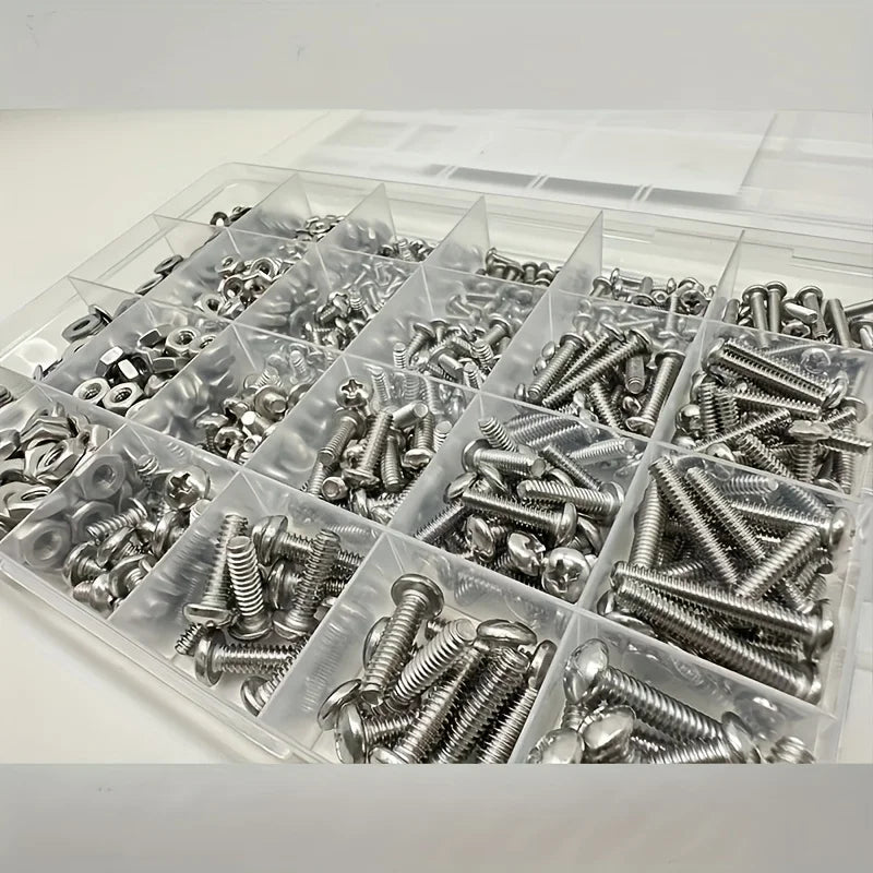 700pcs Stainless Steel Nut and Bolt Combination Kit, 4-40#6-32#8-32#10-24