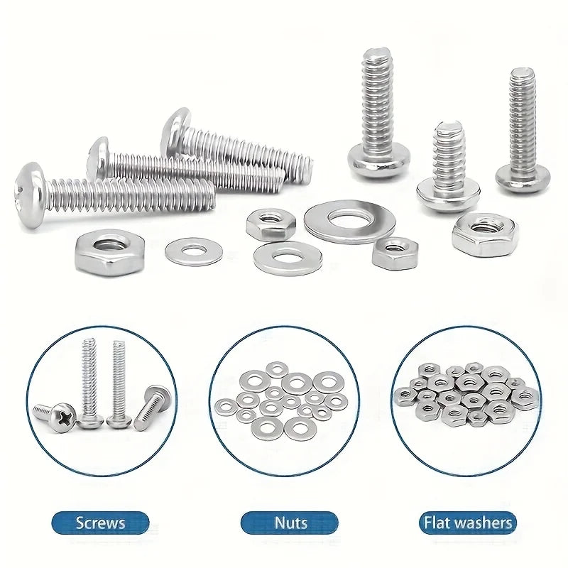 700pcs Stainless Steel Nut and Bolt Combination Kit, 4-40#6-32#8-32#10-24