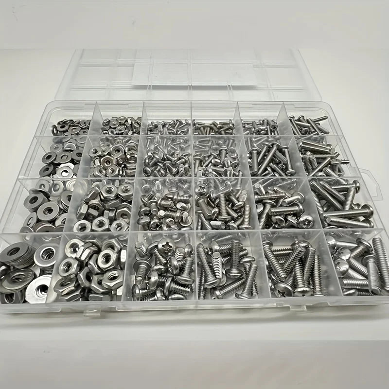700pcs Stainless Steel Nut and Bolt Combination Kit, 4-40#6-32#8-32#10-24